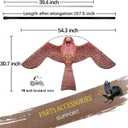 Bird Hawk Flying Kite with Pole Crops Farm Protector Bird Scarer Flying Kite with 4m Pole-Style A, 200-500 Sq M