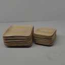 Premium Palm Leaf Disposable Plates 50pc Square Set: 25pc 10" and 25pc 7", Heavy-Duty, Microwave Safe, Natural Alternative to Plastic, Ideal for Parties, Weddings, Events, and Everyday Use