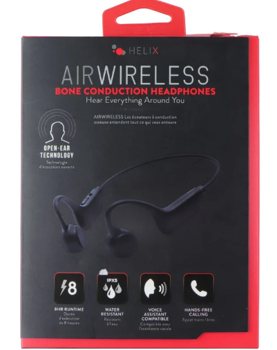Helix Air Wireless Bone Conduction Open-Ear Headphones - Black