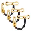 Built Industrial 3-Pack Stainless Steel Chain Door Lock with Faux Leather Chain Sleeve, 7.2-Inch Slide-Type Safety Chain Locks for Inside Door, Single-Hung and Double-Hung Windows (Gold)