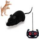 Remote Control Rat Mouse Cat Toy Realistic RC Fake Rat Mouse Toy Flocking Wireless Funny Chasing Electronic Interactive Cat Toys Prank Joke Scary Trick Rats for Cats Dogs Novelty (Black)