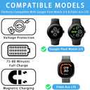 [2-Pack] Charger Compatible for Google Pixel Watch 2/Pixel Watch 3/Fitbit Ace LTE Replacement Charging Cable. (3.3Ft/100cm) [Not for Pixel Watch 1] (Black, Type-C)