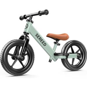 SEREED Toddler Balance Bike 2 Year Old, No Pedal Kids Bicycle Toys for 2-5 Years Old, Tool-Free Adjustment, Customize Plate with Stickers, Gift for 2-3 Boys Girls (Mint Green), 32.28 X 14.96 X 22.44"