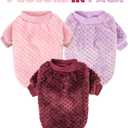 Dog Sweater, Sweaters for Small Dogs, 2, 3 Pack Warm Soft Pet Clothes for Puppy, Medium Large Cat, Dogs Girl or Boy, Dog Shirt for Winter Christmas (Pink+Purple+Red, Small)