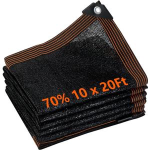 Shade Cloth, 70% Sunblock Shade Cloth 10x20 Ft, Sunshade Fabric Net with Grommets, Sunscreen Fabric for Greenhouse Plants Vegetables Garden Dogs Kennel
