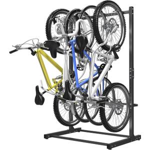WALMANN Freestanding Bike Stand for Garage, 4 Bikes Vertical Bike Storage Stand Heavy Duty Bike Floor Stand