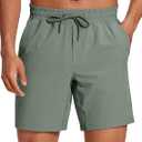 CRZ YOGA Men's Linerless Workout Shorts - 7'' Quick Dry for Running Sports Athletic Gym with Pockets (Large, Black)