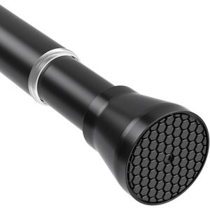 Tension Rods for Windows 28 to 48 Inch Black Curtain Rods no Drilling Tension Curtain Rod Adjustable Curtain Rods Expandable Pressure Spring Tension rod for Closet, Doorway, 1 Pc, Black