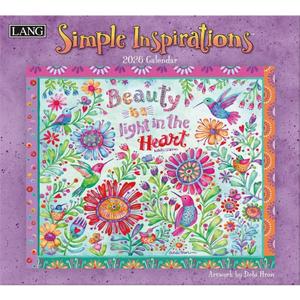 Lang Simple Inspirations 2026 Wall Calendar  12-Month Calendar with Stapled Binding, Linen-Embossed Art & Inspirational Messages by Debi Hron, 13.4"  12"