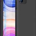 Miracase Designed for iPhone 11 Phone Case, with Screen Protector, Liquid Silicone Gel Rubber Full Body Drop Protection Shockproof Cover Phone Case for iPhone 11 6.1 inch, Black