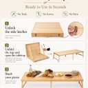 Boho Wooden Folding Picnic Table 80"x30"Low Portable Outdoor Camping Table, 80x30in - No assembly required