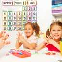 10 x 89pcs Classroom Monthly Calendar Pocket Chart Cards for Classroom Homeschool Needs