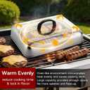 Onader 13 x 9 Inch Rectangular Basting Cover for Griddle, Large Stainless Steel Cheese Melting Dome Lid, Heat-Proof Handle & Dishwasher Safe