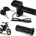 Upgraded E-Bike Throttle 48V w/LCD Display M Button-Keyless and Left Side Grips Fits for Tuttio Soleil01 Electric Bike Only (New Version, Non-Interchangeable with Old Throttle)