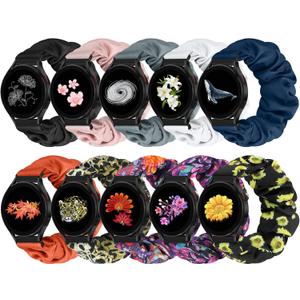 Runostrich Compatible with Samsung Galaxy Watch 7 6 5 4 40mm 44mm/Garmin Vívoactive 6/5/3/3 Music/Forerunner 570 42mm/55/158/165/245/645/Amazift Active 2/Active, 10pack 20mm Scrunchie Watch Band