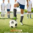 Upgraded Soccer Shin Guards for Kids Youth Adults, CE Certified AirsFish Shin Guard Sleeves Protection Gear for Boys Girls Soccer Games EVA Cushion Reduce Shocks and Injuries