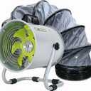 Bghdas Utility Blower, Ventilation Fan 8 Inch, Exhaust Fan with 16.4FT Duct Hose, 2800RPM High Speed Low Noise Utility Blower for Industrial Welding, Paint Booths, Basement and Warehouses etc.
