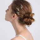 3 PCS Bridal Women Pearls Rhinestones Simple Little Hair Pins Vintage Wedding Party Crystal Rhinestones Party Prom Hair Accessories(Gold))