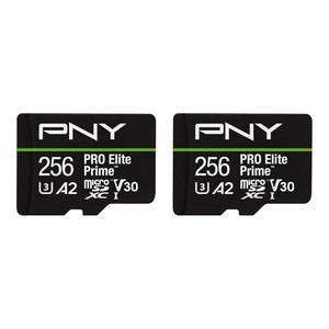 PNY 256GB PRO Elite Prime™ C10 U3 V30 A2 microSDXC Flash Memory Card – Ultra-Fast Speeds, Read 200MB/s, Write 150MB/s, 4K UHD, Full HD, UHS-I, for Smartphones, Drones, Action Cameras, 1-Pack
