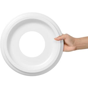 2 Pack White Molded Nylon Ceiling Medallion for Light Fixtures and Ceiling Fans 10"OD x 4"ID x 1-2/8 "P (Fits Canopies up to7-1/4")
