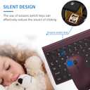 Wireless Keyboard and Mouse Ultra Slim Combo, TopMate 2.4G Silent Compact USB 2400DPI Mouse and Scissor Switch Keyboard Set with Cover, Batteries Included, for PC/Laptop/Windows/Mac - Wine Black