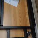 Need Folding Desk for Home Office 39-3/8'' Length Modern Folding Table Computer Desk No Install Needed Teak Color Desktop Black Frame, AC5BB(10060)