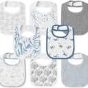 GLLQUEN BABY Muslin Drool Bibs for Boys Girls 8 Pack, Adjustable Baby Bibs for Drooling and Teething, Soft Cotton Baby Bandana Bib for Newborn Feeding Essentials (Toucan)