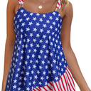 RXRXCOCO Women Tankini Bathing Suits Ruffle High Waisted Swimsuit Tummy Control Swimwear,XXL