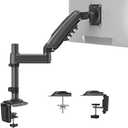 HUANUO Single Monitor Arm, Adjustable Desk Mount for 13-34 inch Screens, Holds 19.8lb, 22.44 inch Max Height, Full Motion Swivel Gaming Monitor Stand with VESA 75x75mm and 100x100mm Compatibility