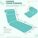 Waterproof Lounge Chair Cushion Set of 2, Outdoor Fade Resistant Chaise Lounger Replacement Cushions with 6 Ties, Thickened Memory Foam Pool Lounge Chair Cushions, 76 x 22 x 4.7 Inches, Teal1#, 2 Pack