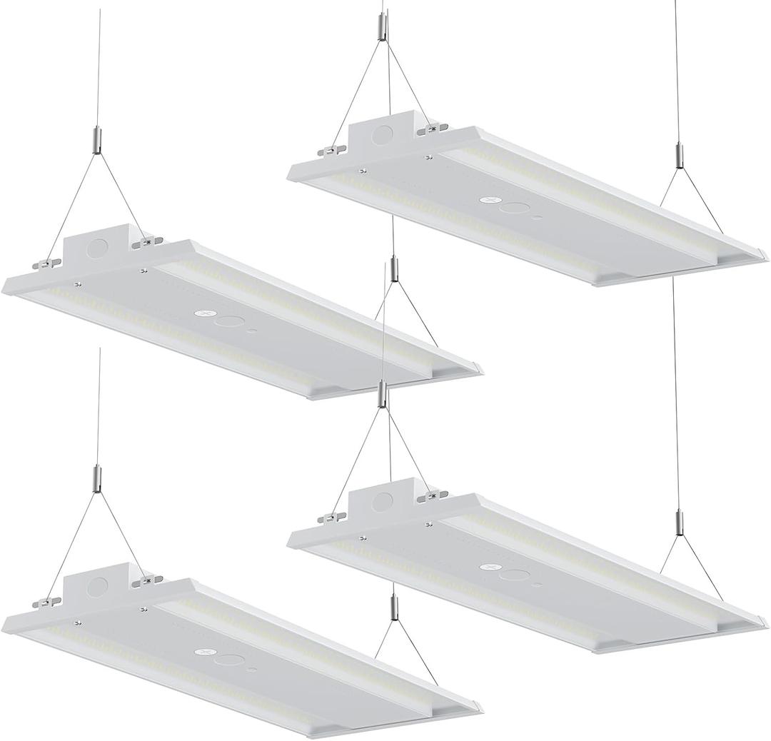LED Linear High Bay Light, 210W High Bay Shop Lights Fixture, Compatible with Industrial 120-277V, 31500LM Linear High Bay Light for Shop Garage Warehouse, UL Complied, Pack of 4, White
