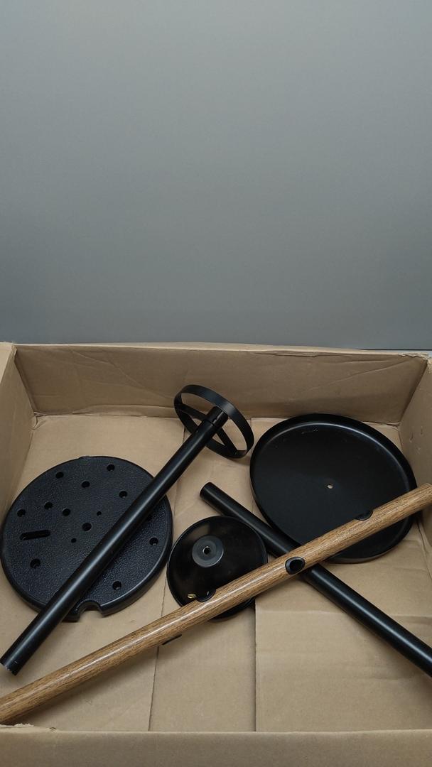 ower Holder Stand Metal Matte Black Stand with Wooden Element, Decorations fof Home, Wedding, Party