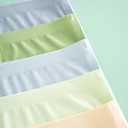 SHARICCA Seamless High Waisted Underwear for Women Cheeky Underwear Wave Edge No Show Bikini Panties Ribbed Panties Pack (L)