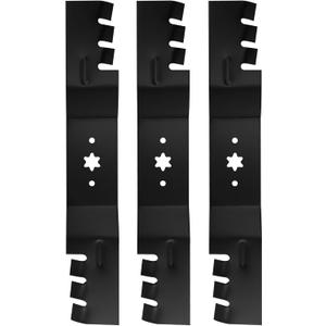 942-0677B Mulching Mower Blades for MTD Cub Cadet Craftsman 942-0677 742-0677 742-0677A 742-0677B 942-0677A 742-0677-X 742-0677A-X RZT S54 GT1554 GT1054 LGT1054 RZT54 GTX1054 54 inch Deck Pack of 3