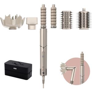 Shark FlexStyle 5-in-1 Air Styler & Hair Dryer with Auto-Wrap Curlers, Paddle Brush, Oval Brush, Concentrator and Diffuser, Storage Case, No Heat Damage, Stone