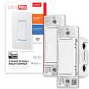 UltraPro 700 Series Z-Wave In-Wall Smart Rocker Light Dimmer with QuickFit & SimpleWire, 3-Way Ready, Works with Alexa, Google Assistant, Z-Wave Hub Required, Smart Home, Voice Control, 2 Pack, 59372