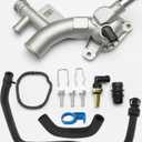 Aluminum Engine Coolant Housing Water Outlet Kit with Inlet Hose and Oil Cooler Hose Compatible with 2011-2021 Chevy Cruze Sonic Trax, Buick Encore 1.4L Replaces 25193922, 902-846, 13251447, 55596898