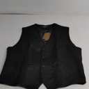 PJ PAUL JONES Men's Western Cowboy Suit Vest Slim Fit Faux Suede Leather Dress Vests Waistcoat for Wedding Black XL