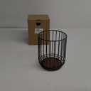 Kitchen Utensil Holder, Large Wire Utensil Holder for Kitchen Counter (W6.2” x H7.5”) with Acacia Base