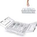 Silverware Organizer with Lid for Drawer, Plastic Utensil Holder for Countertop, Flatware Organizer Cutlery Tray with Cover 5 Compartments (Wing Lid-White)