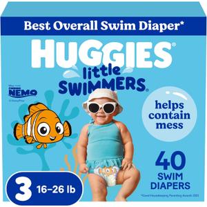 Huggies Little Swimmers Disposable Swim Diapers, Size 3 (16-26 lbs), 40 Ct (2 Packs of 20)