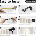 IFELS Heavy Duty Curtain Rods for Windows 66 to 120 Inch,1 Inch Adjustable Black Curtain Rod with Easy Installation and Modern Design,Decorative Long Drapery Rods with Metal Finials (A1,Black,30-120")