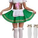 Maxim Party Supplies Women's Oktoberfest Outfit - Bavarian Maid Dress with Stockings & Bows - Dirndl Style German Dress Size XL