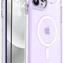 MOCCA Strong Magnetic for iPhone 12 Pro Max Case,[Compatible with Magsafe][Glass Screen Protector+Camera Lens Protector] Slim Thin Shockproof Cover Phone Case for iPhone 12 Pro Max 6.7", Clear