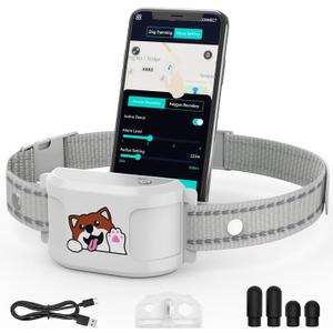 Upgraded GPS Dog Fence & Tracking Collar System - No Subscription Required, Customizable Boundaries via App, Waterproof Rechargeable Collar with Remote Training, 1-Minute Setup, Long Battery Life