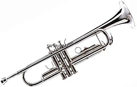 Sai Musical Trumpet Bb Pitch Nickel Silver With Case Mouthpiece Nicely Tuned Instrument For Beginner Student Professional
