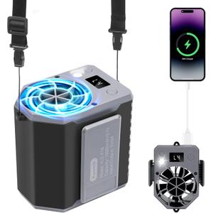 Portable Waist Fan, 10000mAh Rechargeable Waist Belt Clip Fan, 10000RPM 4 Speeds, 24H Working Time, Hands-Free Wearable Design for Outdoor Workers, Camping, Hiking