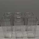 6-Pack Clear Acrylic Flower Vase for Centerpieces, Tall Square Decorative Plastic Flower Vase