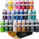 FolkArt 99445 24 Bottle Acrylic Craft Paint Set with 10 Pack of Brushes, 2oz