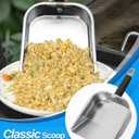 Griddle Scoop for Blackstone with a Any-Edge Hook, Stainless Steel Griddle Portable Food Mover for Stir Fry and Move Food, Classic & Sifting Grill Shovel, 2 Pack